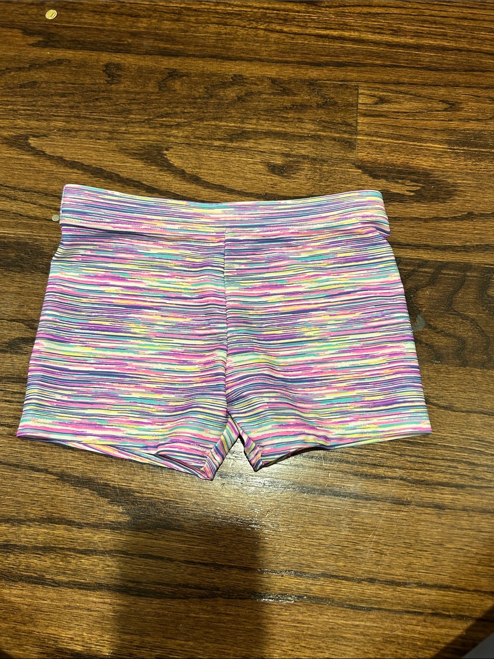 Kohl's Girls' Multi-Stripe Pink Purple Active Bike Shorts